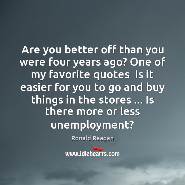 Are you better off than you were four years ago? One of Image