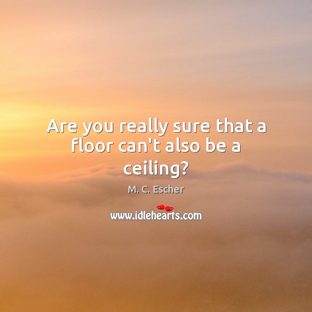 Are you really sure that a floor can’t also be a ceiling? M. C. Escher Picture Quote