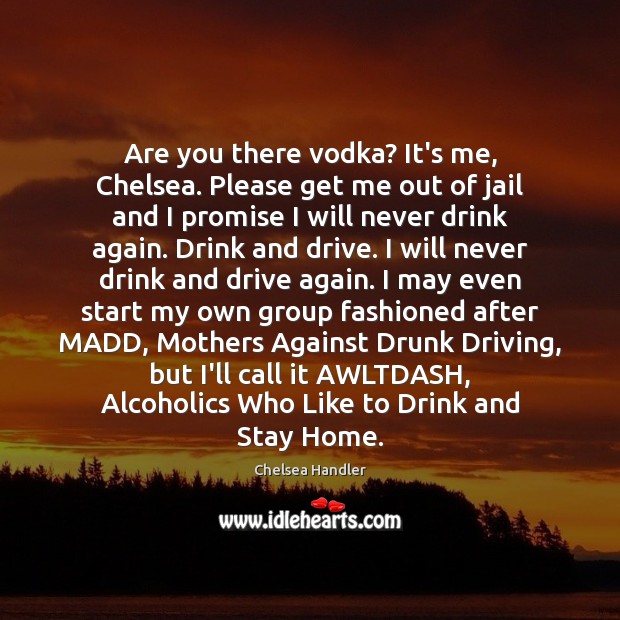 Are you there vodka? It’s me, Chelsea. Please get me out of Promise Quotes Image