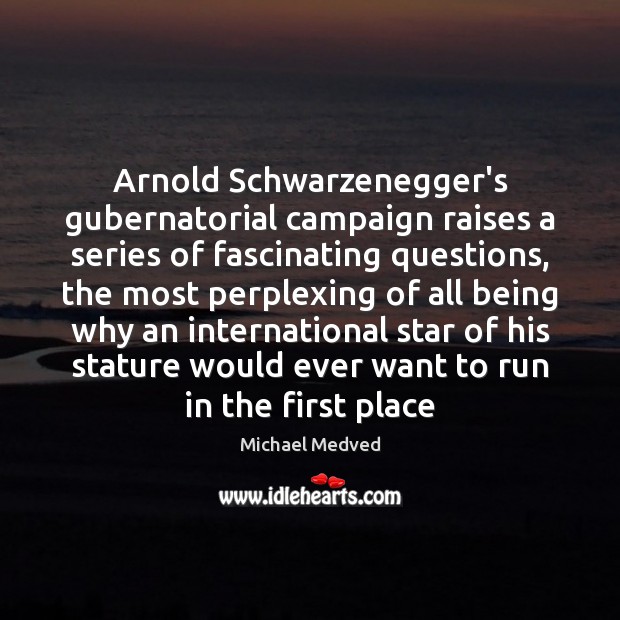 Arnold Schwarzenegger’s gubernatorial campaign raises a series of fascinating questions, the most Image