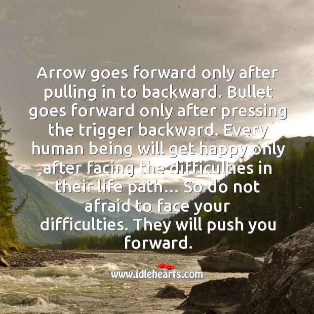 Arrow goes forward only after pulling in to backward. Image