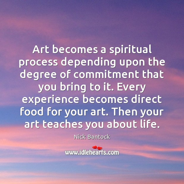 Art becomes a spiritual process depending upon the degree of commitment that Nick Bantock Picture Quote