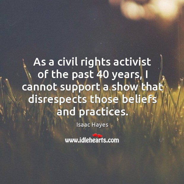 As a civil rights activist of the past 40 years, I cannot support Image