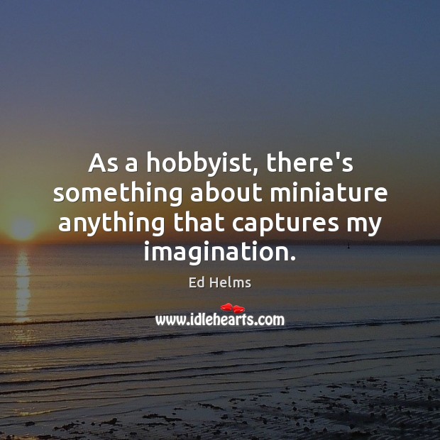 As a hobbyist, there’s something about miniature anything that captures my imagination. Ed Helms Picture Quote