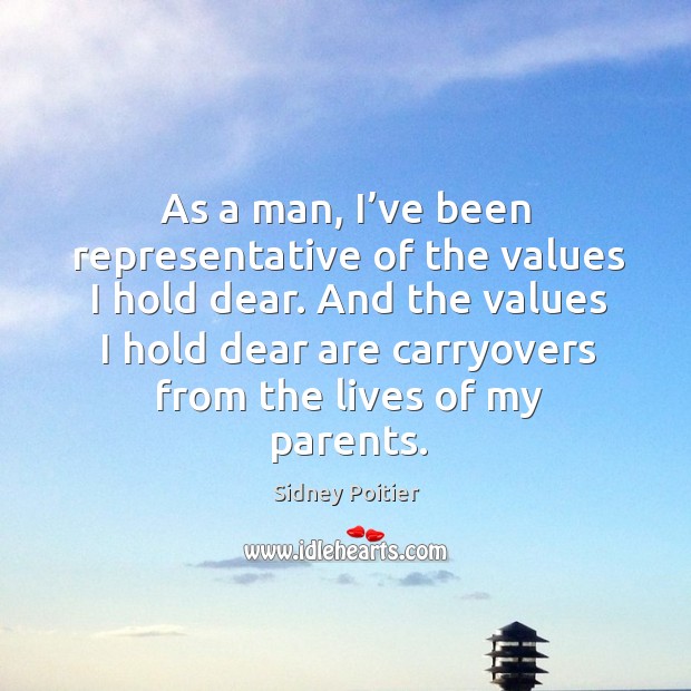As a man, I’ve been representative of the values I hold dear. Image