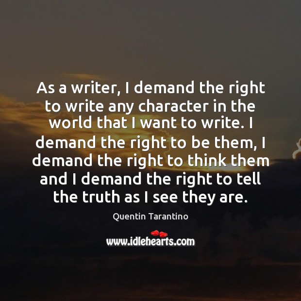 As a writer, I demand the right to write any character in Image