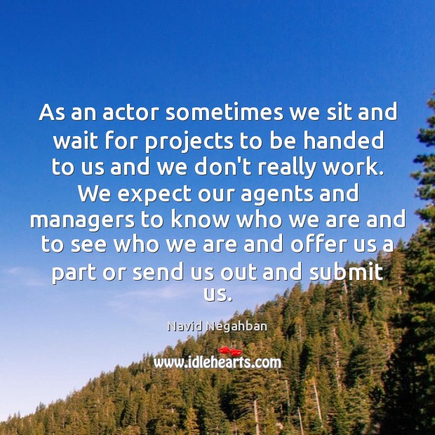As an actor sometimes we sit and wait for projects to be Navid Negahban Picture Quote
