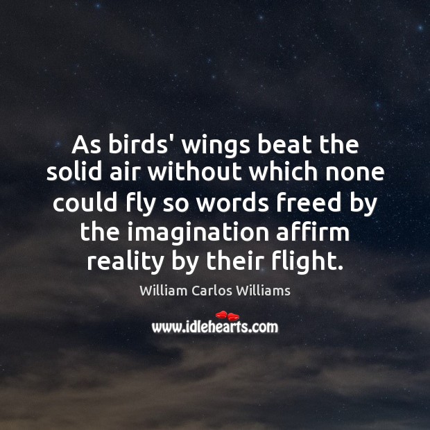 As birds’ wings beat the solid air without which none could fly Image