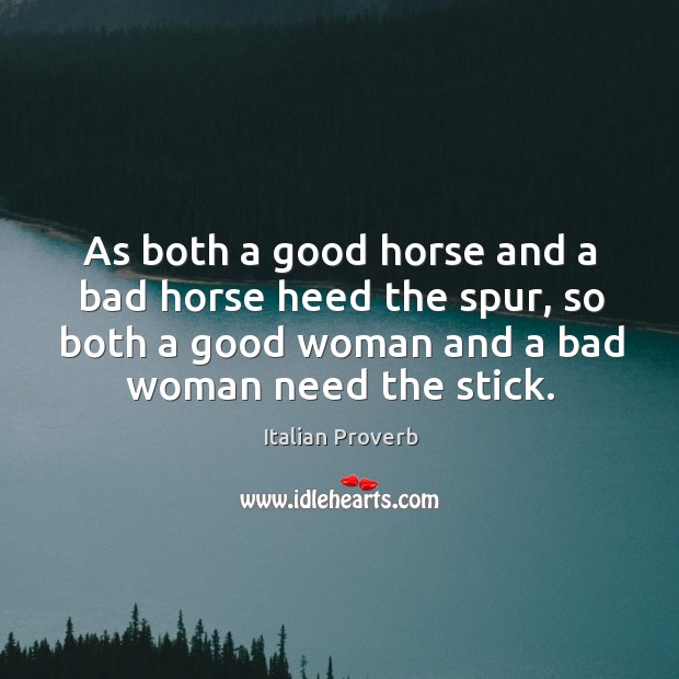 As both a good horse and a bad horse heed the spur Women Quotes Image