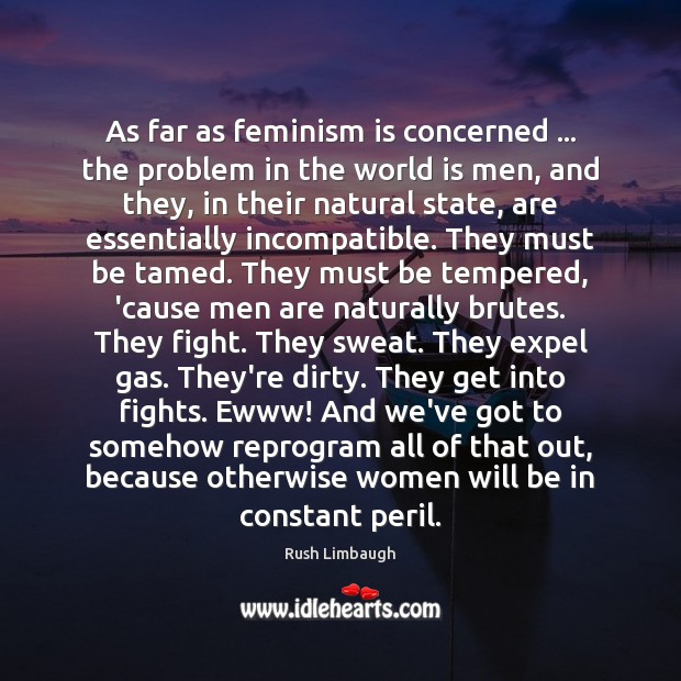 As far as feminism is concerned … the problem in the world is Image