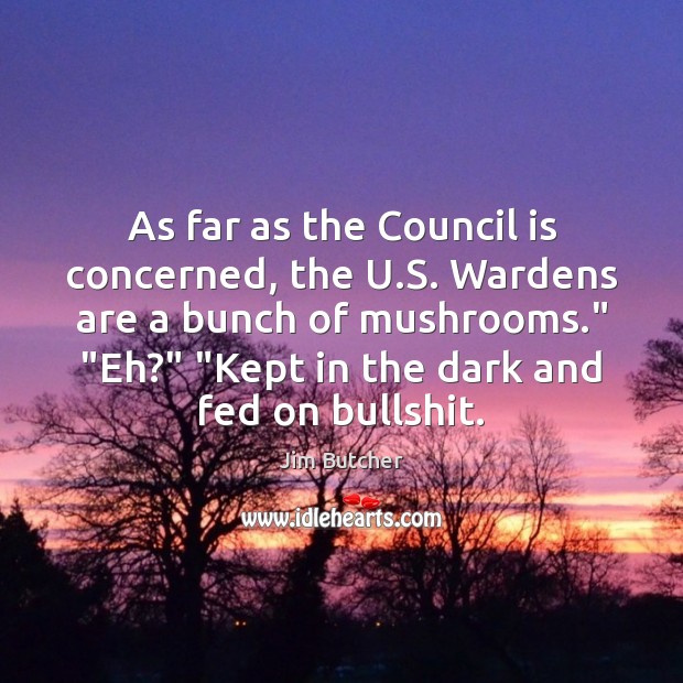 As far as the Council is concerned, the U.S. Wardens are Jim Butcher Picture Quote