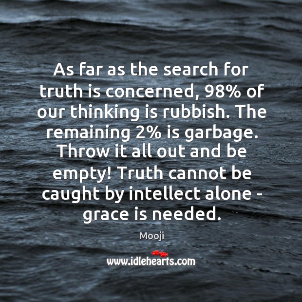 As far as the search for truth is concerned, 98% of our thinking Mooji Picture Quote