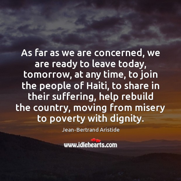 As far as we are concerned, we are ready to leave today, Image