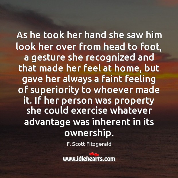 As he took her hand she saw him look her over from Exercise Quotes Image
