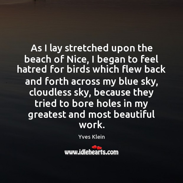 As I lay stretched upon the beach of Nice, I began to Image
