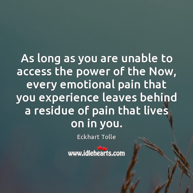 As long as you are unable to access the power of the Eckhart Tolle Picture Quote