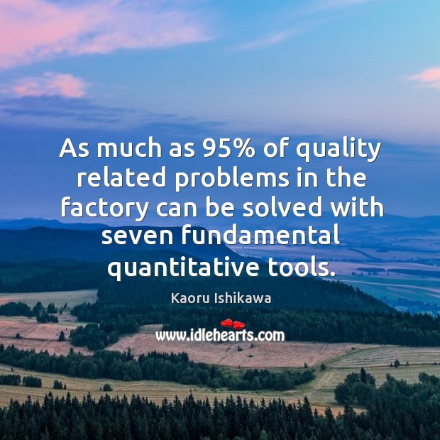As much as 95% of quality related problems in the factory can be Image
