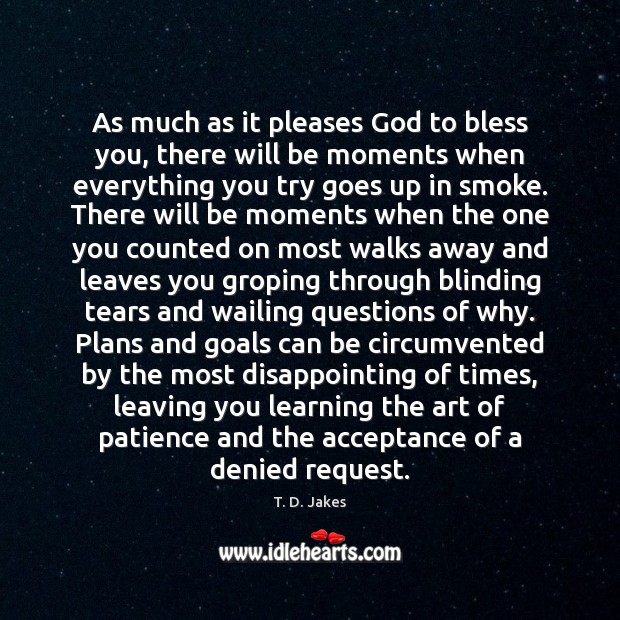 As much as it pleases God to bless you, there will be T. D. Jakes Picture Quote