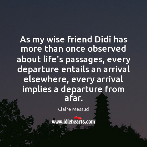 As my wise friend Didi has more than once observed about life’s Claire Messud Picture Quote