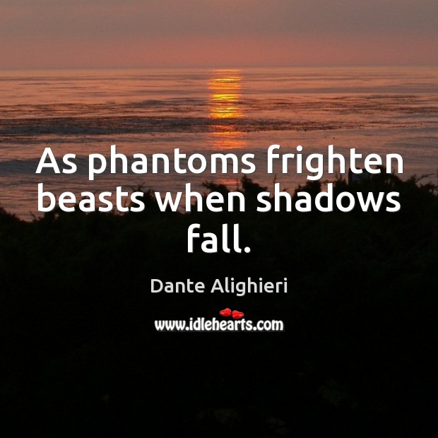 As phantoms frighten beasts when shadows fall. Dante Alighieri Picture Quote