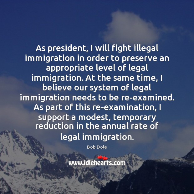 As president, I will fight illegal immigration in order to preserve an Image