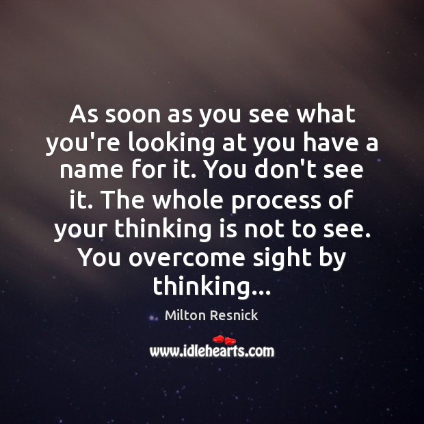 As soon as you see what you’re looking at you have a Milton Resnick Picture Quote