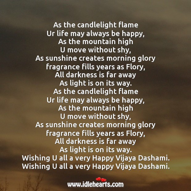 As the candlelight flame ur life may always be happy 