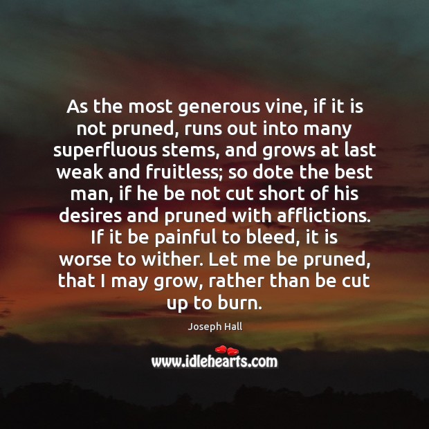As the most generous vine, if it is not pruned, runs out Image