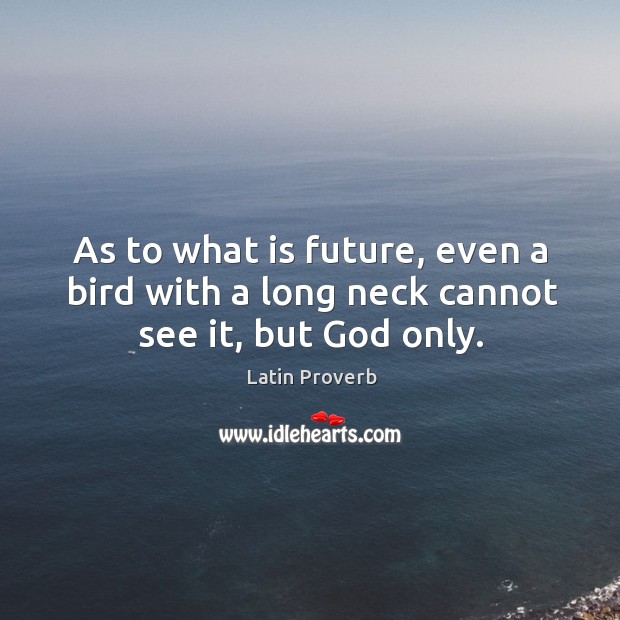 As to what is future, even a bird with a long neck cannot see it, but God only. Image