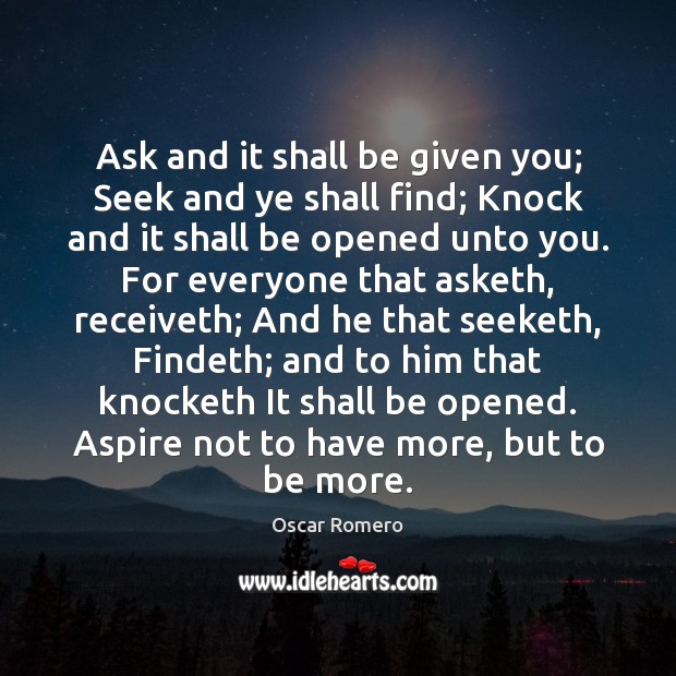 Ask and it shall be given you; Seek and ye shall find; Image