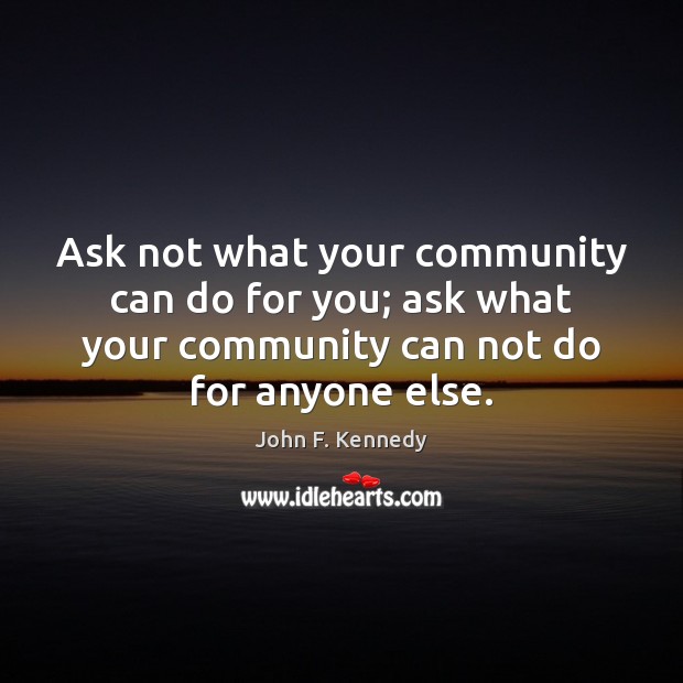 Ask not what your community can do for you; ask what your Image