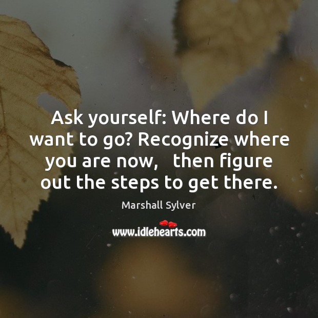 Ask yourself: Where do I want to go? Recognize where you are Marshall Sylver Picture Quote
