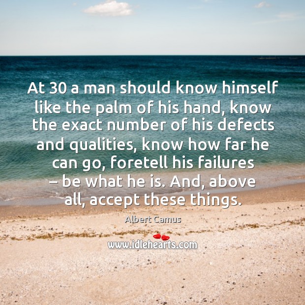 At 30 a man should know himself like the palm of his hand, know the exact number Image