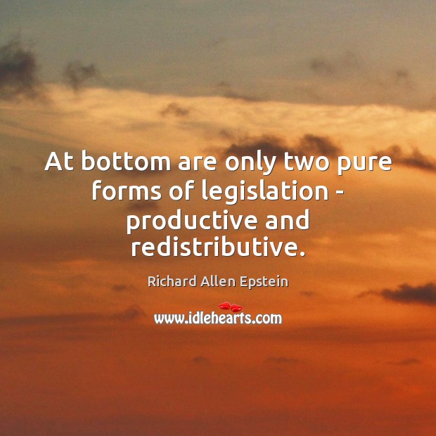 At bottom are only two pure forms of legislation – productive and redistributive. Image