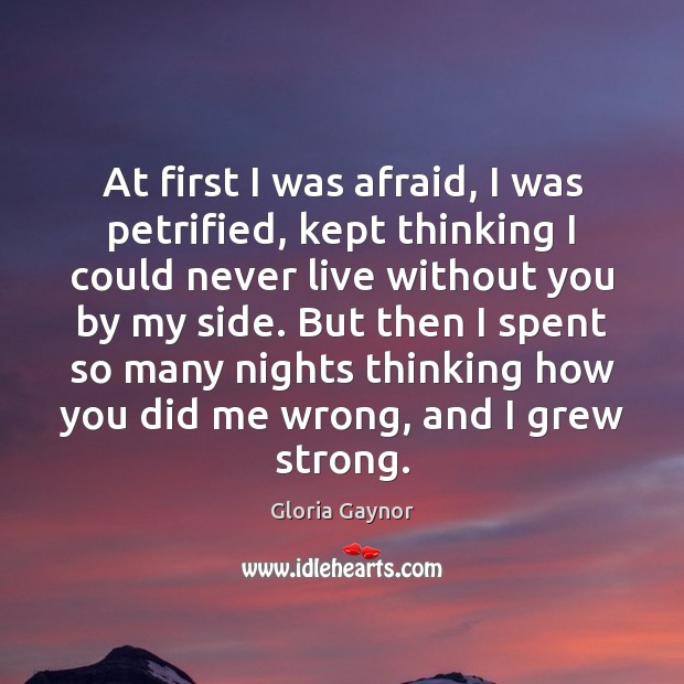 At first I was afraid, I was petrified, kept thinking I could Gloria Gaynor Picture Quote