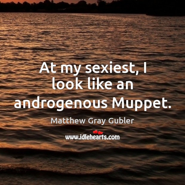 At my sexiest, I look like an androgenous Muppet. Matthew Gray Gubler Picture Quote
