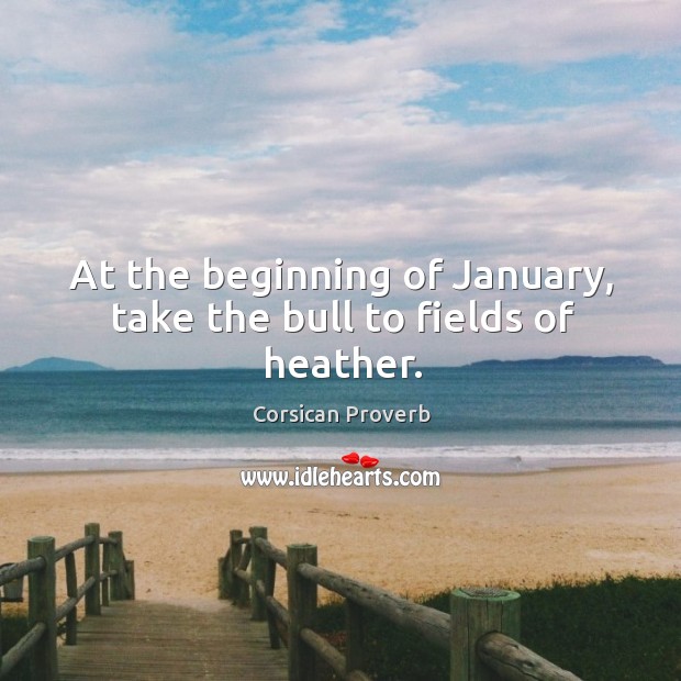 At the beginning of january, take the bull to fields of heather. Corsican Proverbs Image