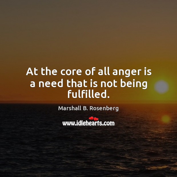 At the core of all anger is a need that is not being fulfilled. Anger Quotes Image