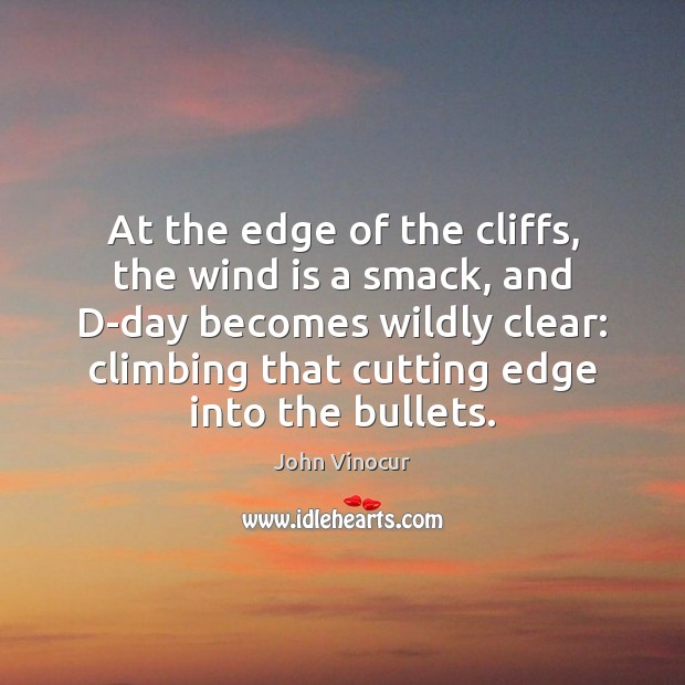 At the edge of the cliffs, the wind is a smack, and John Vinocur Picture Quote