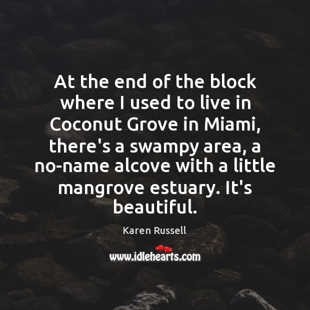 At the end of the block where I used to live in Karen Russell Picture Quote
