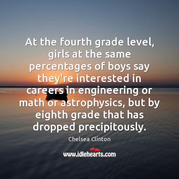 At the fourth grade level, girls at the same percentages of boys 