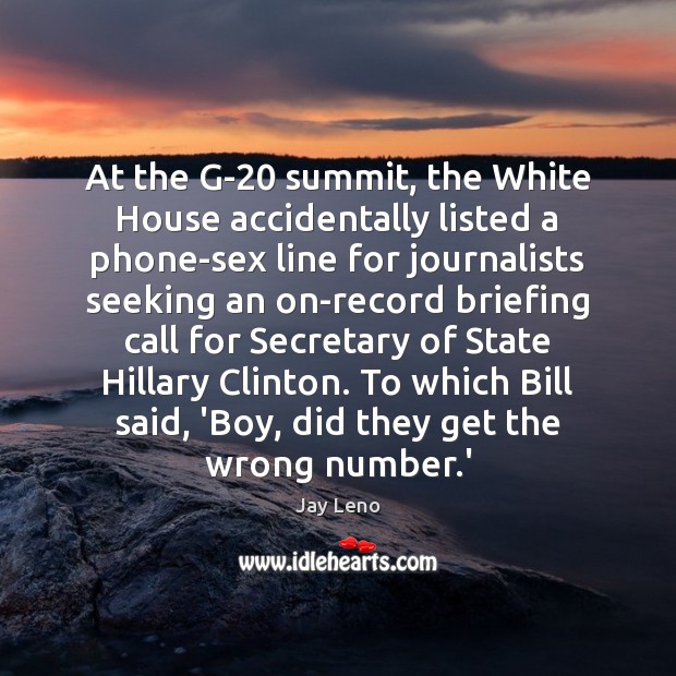 At the G-20 summit, the White House accidentally listed a phone-sex line Image