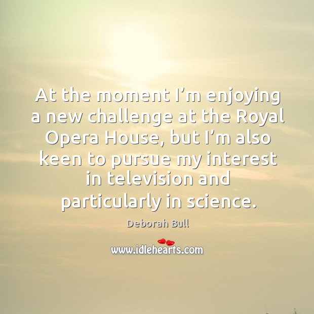 At the moment I’m enjoying a new challenge at the royal opera house Challenge Quotes Image