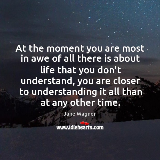 At the moment you are most in awe of all there is Jane Wagner Picture Quote