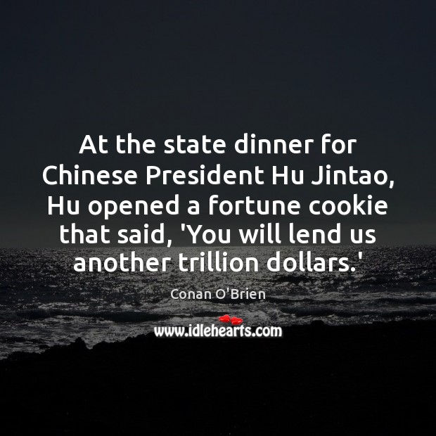 At the state dinner for Chinese President Hu Jintao, Hu opened a Image