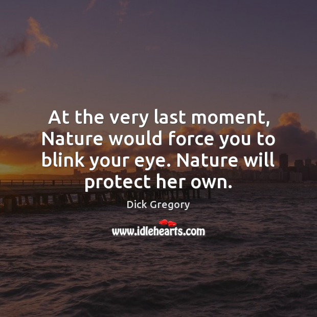 At the very last moment, Nature would force you to blink your 