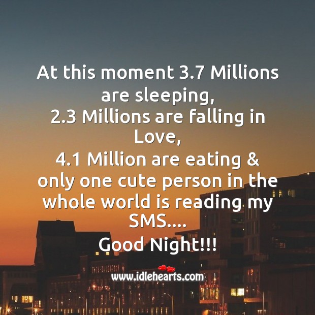 At this moment 3.7 millions are sleeping Good Night Quotes Image