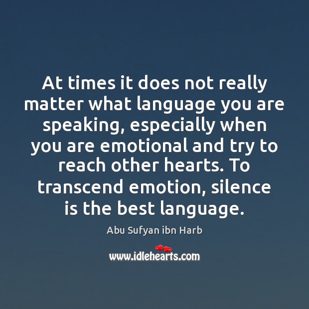 At times it does not really matter what language you are speaking, Silence Quotes Image