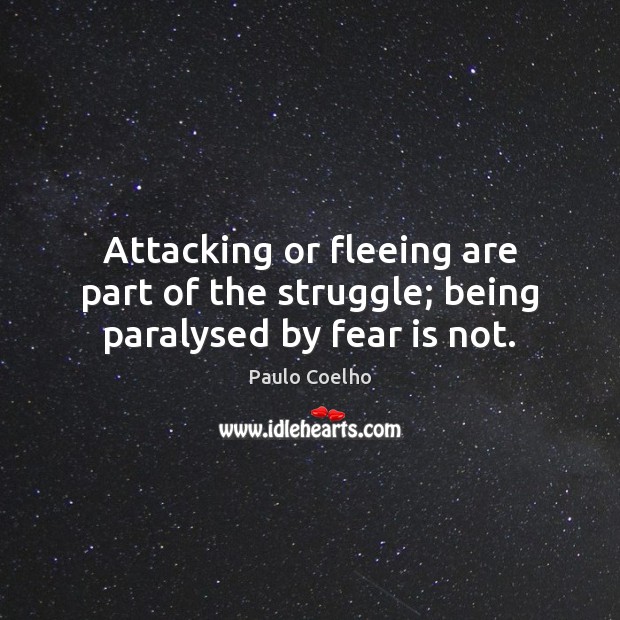 Attacking or fleeing are part of the struggle; being paralysed by fear is not. Image