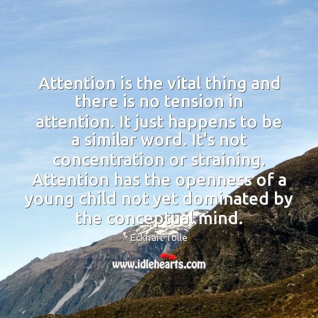 Attention is the vital thing and there is no tension in attention. Image
